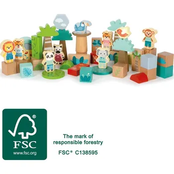 ostatní stavebnice Small Foot Stavebnice - Přátelé z džungle - 50 dílků