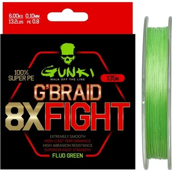 Gunki Šňůra G Braid 8X Fight (Pe0,8) 135m 0,10mm 6kg