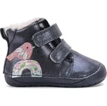 D.D.STEP W070-52624 Tmavě Modrá | Dětské zimní zateplené barefoot boty - 25