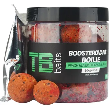 Boilies TB Baits Boosterované Boilie Peach Liver 120 g 20-24 mm