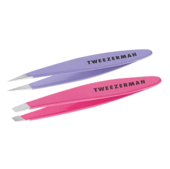 Tweezerman Mini Slant and Mini Point – sada pinzet v cestovní velikosti + Dárek k nákupu