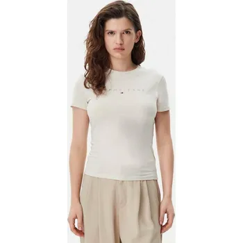 Dámské tričko Tommy Jeans dámské béžové tričko 20008059-8720638798569