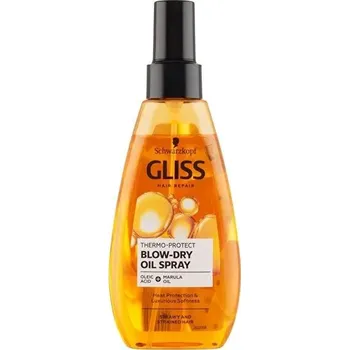 Vlasová regenerace Gliss Termoochranný olej 150 Ml Sprej pro ochranu vlasů při fénování
