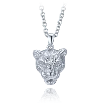 Náhrdelník Moonlit Stříbrný náhrdelník s přívěskem hlavy pumy