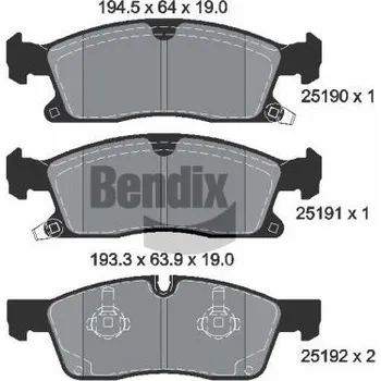 Brzdová destička Sada brzdových destiček, kotoučová brzda BENDIX Braking BPD2233