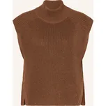 Monari Pletená vesta se stojáčkem hnědá