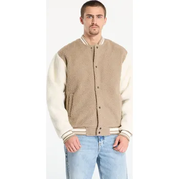 Pánský bomber Bomber Urban Classics Teddy College Jacket Dark Taupe XL