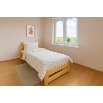 Postel Postel z masivu Evropa 80 x 200 cm + matrace Optimal 15cm + rošt ZDARMA