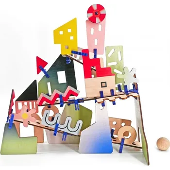 ostatní stavebnice Dřevěná kuličková dráha Totemo (54)