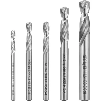 Vrták NEO TOOLS Vrtáky pro vystružování zapouzdřených šroubů, krátké, sada 5 ks