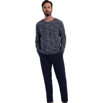 Pánské pyžamo Pánské pyžamo tmavě modré se strakatým vzorem - 5XL-7XL 1P2014 modrá 7xl