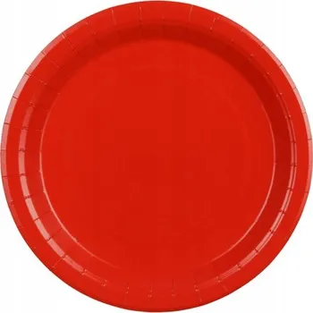 Talíř Papírové talířky "Kulaté - jednobarevné", červené, 23 cm, 6 ks