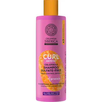 Šampon Natura Siberica Curl Control Oblepikha Shampoo Sulfate Free, 400 ml Proteinový šampon pro kudrnaté vlasy bez sulfátů