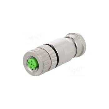 Elektrická zásuvka Zástrčka M12 PIN 4 zásuvka kód D-Ethernet na kabel IP67 250V