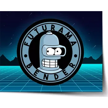 Plakát Sablio Plakát Futurama Bender Čtvrtá dimenze - 60x40 cm