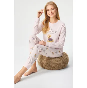 Dámské noční prádlo Bavlněné pyžamo Aurora dlouhé