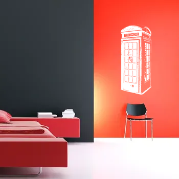 samolepka Sablio Samolepka na zeď: Telefonní budka - 40x90 cm