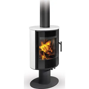 Krbová kamna Romotop LAREDO T keramika - krbová kamna Glazura: 51502 - Holubí šeď