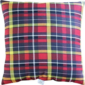 Dekorativní polštářek Polštářek plněný rounem 35 x 35 cm - červenožlutá kostka