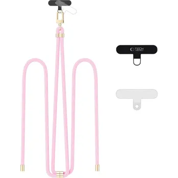 Tech-Protect C7S ROPE CROSSBODY Šňůrka / popruh na telefon - BABY PINK/GOLD