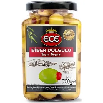 oliva ECE - BIBER DOLGULU Yesil Zeytin - olivy plněné paprikou, 700g