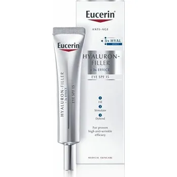 Péče o oční okolí Eucerin Hyaluron-Filler 3x EFFECT Eye Cream SPF 15 - Oční krém proti stárnutí pleti 15 ml