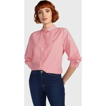 Dámská košile Tommy Hilfiger dámská červená košile Essential 20021809-2071015