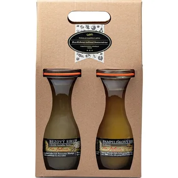 Dárkový potravinový koš Via Delicia Dárková sada 2 ks sirupů