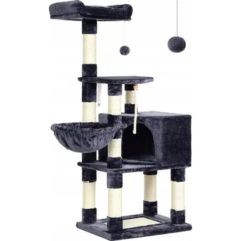 Škrabadlo pro kočky Domeček Pelíšek Věž Sloupek Šedé