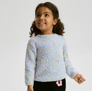 Dívčí mikina Reserved - Pestrobarevný svetr - levandulová - 767FH-04X - 767FH-04X-92