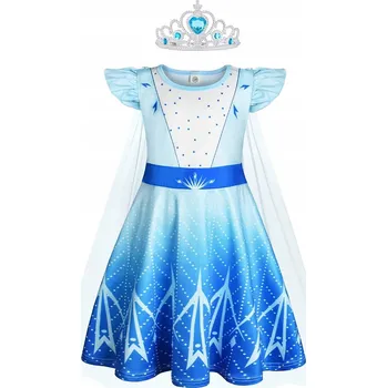 Karnevalový kostým KOSTÝM PRINCEZNA KRÁLOVNA ŠATY S KORUNKOU NA PLES, KARNEVAL, PÁRTY - VELIKOST 130