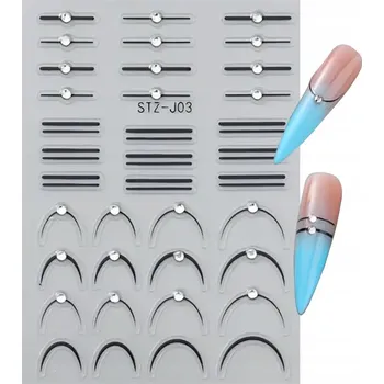 samolepka Samolepky na nehty s 3D Zirkony , černé, S61