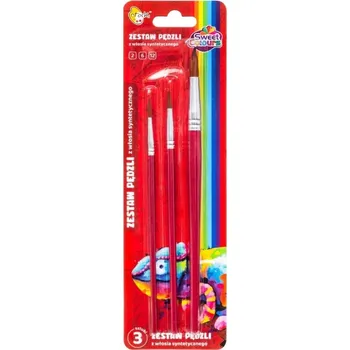 Umělecký štětec SADA ŠTĚTCŮ OTOCKI 3 SADA ŠTĚTCŮ SE SYNTETICKÝMI VLASY Č. 2, 6, 12