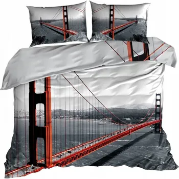 Povlečení Bavlna Povlečení z bavlněného saténu 220x200 cm GOLDEN GATE BRIDGE