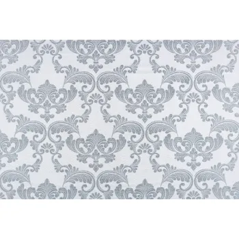 Dekorační látka šedá s květinovým vzorem glamour na závěsy