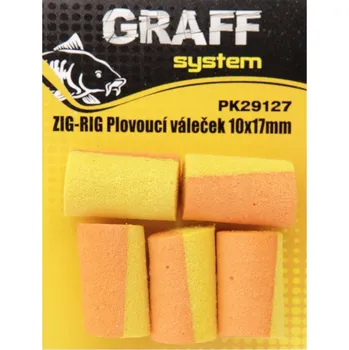 Umělá nástraha Graff Zig-Rig Plovoucí váleček 10x17mm Žlutá/Oranžová 5ks