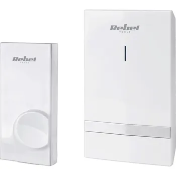 Domovní zvonek Rebel URZ3262 Bezdrátový zvonek IP44, 48 melodií, 1 x příjmač AC, 1x ovladač, 100 m, bílý