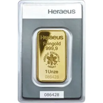 Investiční zlato - zlatý slitek 1 Oz Heraeus