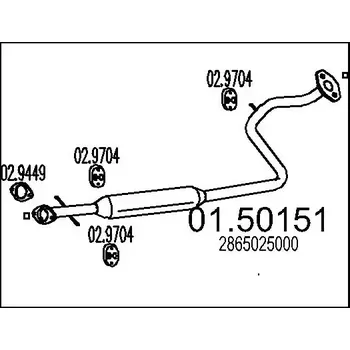 Tlumič výfuku MTS Střední tlumič výfuku MTS 01.50151