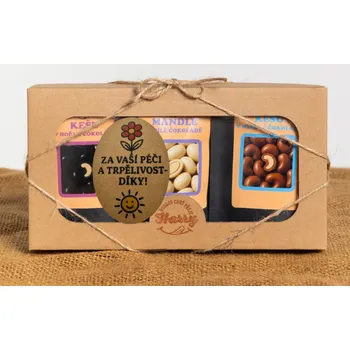 Dárková krabička Dárková sada sladkých mandlí 3ks za Vaši péči a trpělivost díky (Dárková sada sladkých mandlí 3ks za Vaši péči a trpělivost díky)