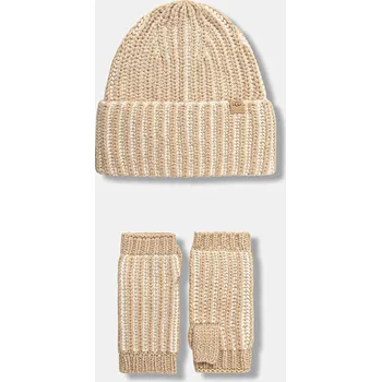 Čepice Čepice a návleky na ruce s příměsí vlny UGG CHUNKY, ONE SIZE, béžová, 80X
