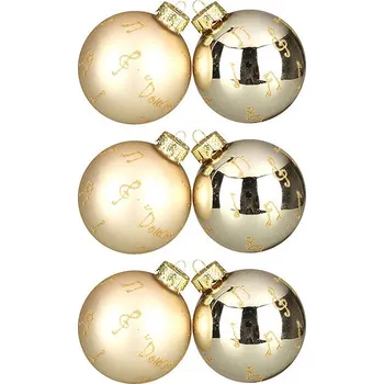Vánoční dekorace Autour de Minuit Sada vánočních koulí v barvě šampaňského, 6 ks, průměr 7 cm