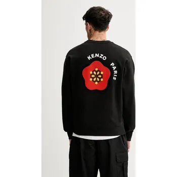 Pánská mikina Bavlněná mikina Kenzo pánská, černá barva, s aplikací, FF55SW2734MC.99J 99X, vel. M