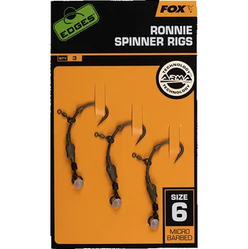 Rybářský háček FOX Návazec Ronnie Spinner Rig Velikost 6 3ks