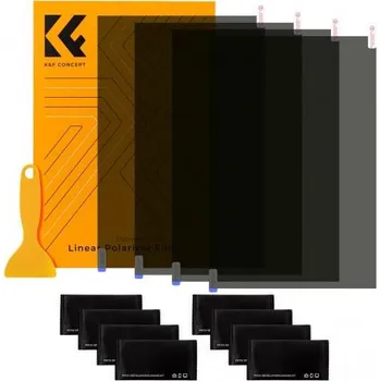 K&F Polarized Film 300*200mmX4, with a film scraper, eight bags of dry and wet cloth alcohol bags