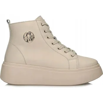 Dámské tenisky Kožené boty dámské kotníkové boty na platformě Filippo šněrovací vel. 40