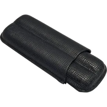 Humidor Pouzdro na 2 doutníky Etue Dugo, černé, matné, 16 cm