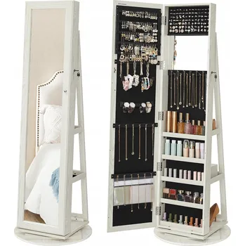 Toaletní stolek TOALETNÍ STOLEK NA ŠPERKY A DOPLŇKY, OTOČNÁ, odstíny béžové, 55 x 155 x 27 cm