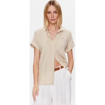 Dámská košile Tommy Hilfiger dámská béžová lněná košile 20018412-1936339