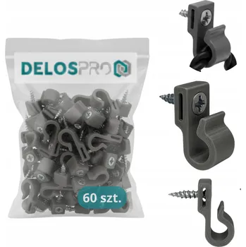 Obraz Univerzální šroubovací háčky na světýlka, girlandy, dekorace šedé, 60 kusů